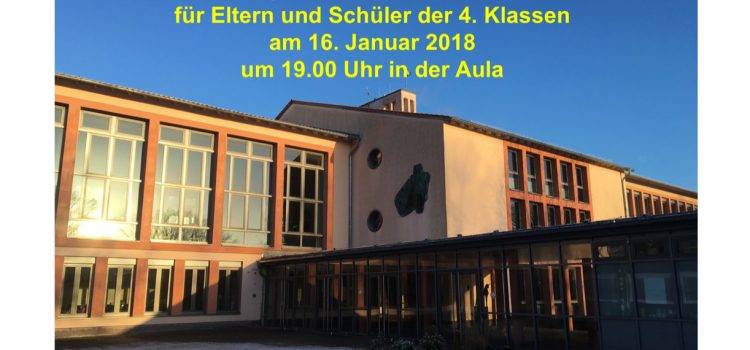 Informationsabend für Eltern und Schüler der 4. Klassen